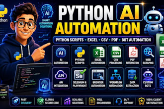 code python ai automation, python script, excel, CSV, PDF automation bot