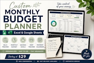 create a personalized budget in excel or google sheets