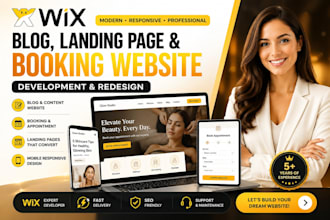 wix blog landing page wix booking website development redesign mobile responsive