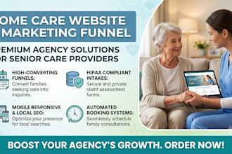 design home care website senior care marketing funnel elderly care website