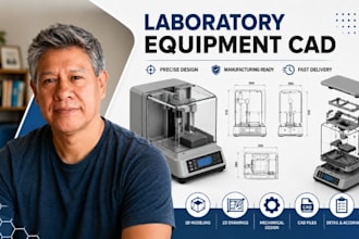 laboratory equipment drawing, scientific instrument cad, solidworks expert draft
