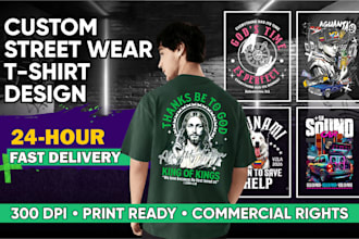 design custom graphics for print ready tshirts