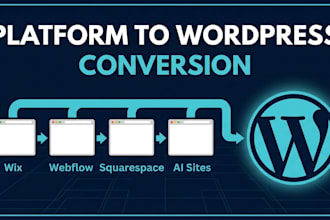 copy, clone, convert wix, webflow, squarespace or ai site to wordpress website
