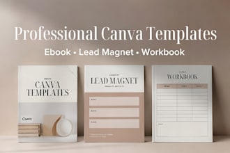 design professional canva ebook mockup lead magnet or workbook template