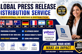 distribute press release UK US au de fr ar with PR writing and yahoo