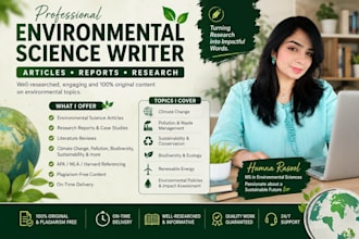 write environmental science articles and reports