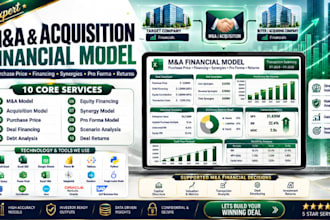 build corporate financial model ma valuation acquisition and investment analysis