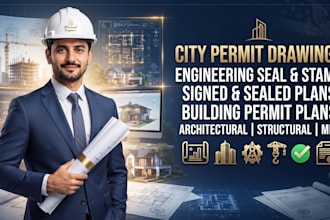 prepare city permit drawings and permit ready architectural plans for USA