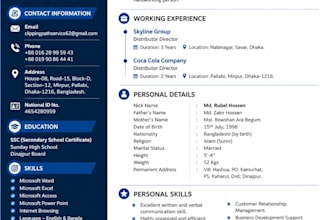 create a professional ats friendly CV resume
