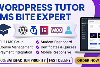 build wordpress lms website or elearning website with learndash tutor lms