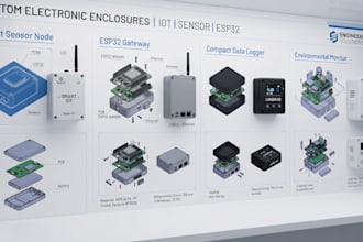 design 3d printable pcb enclosure electronic product casing esp32 pcb and  iot
