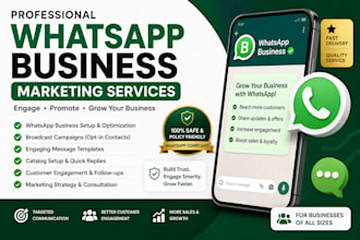 set up and manage whatsapp business marketing campaigns,broadcasts, and customer