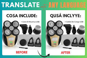 professionally edit, translate and recreate product images