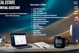 be your real estate virtual assistant for lead gen, CRM and admin support
