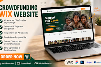 build modern wix crowdfunding website for charity