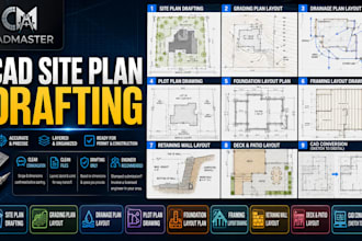 draft civil site plans and structural framing layout drawings