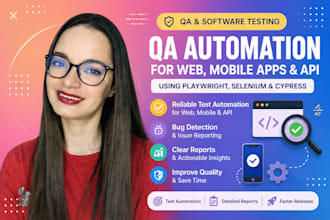do QA automation for web mobile apps and API using playwright selenium cypress