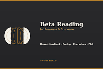 beta read your romance or thriller novel