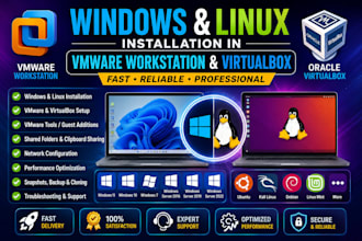install linux, mac and windows in vmware or virtualbox