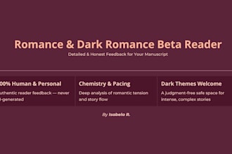 beta read your romance or dark romance novel