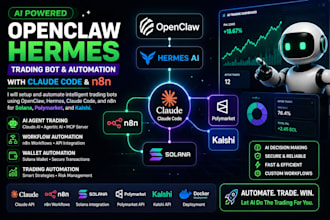 openclaw hermes  jarvis ai trading bot claude code n8n solana polymarket kalshi