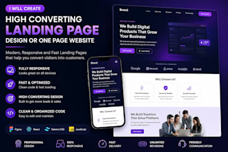 create high converting landing page design or one page website