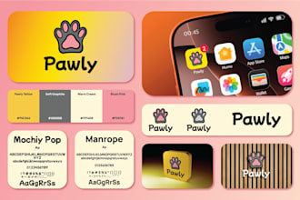 create a complete brand identity and brand guidelines