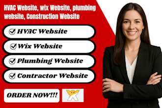 build hvac website, wix website, plumbing website, construction website
