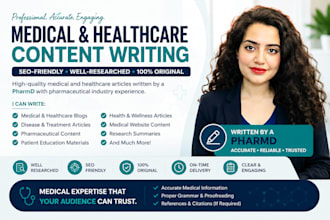 write SEO medical, healthcare and pharmacy articles