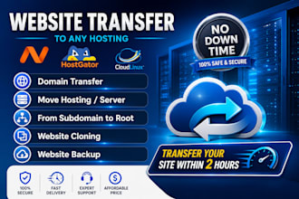 move or transfer your website to new hosting or domain