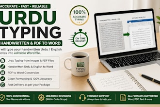 do accurate urdu typing, handwriting and PDF to word