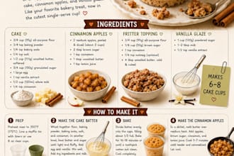 design a custom recipe card or illustrated recipe sheet