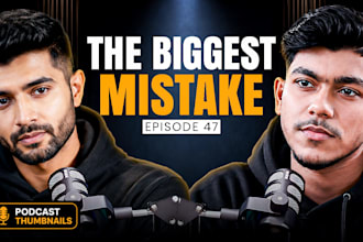 design podcast thumbnails for youtube interviews and talk show episodes