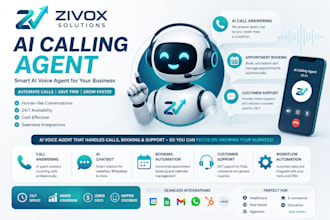 create ai calling agent, ai chatbot, call answering, booking, support