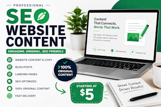 write SEO website content, blog posts and ai articles