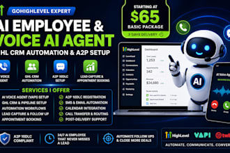 setup gohighlevel ai employee, voice ai agent, ghl crm automation, a2p