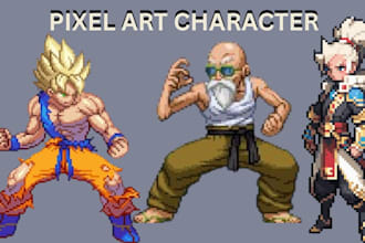 create a pixel art character, sprite sheet, character animation, character desig