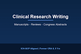 write clinical research manuscripts, systematic reviews, and congress abstracts