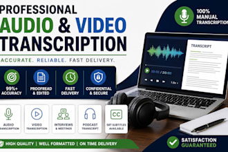 transcribe, edit, proofread and format ai or machine transcripts