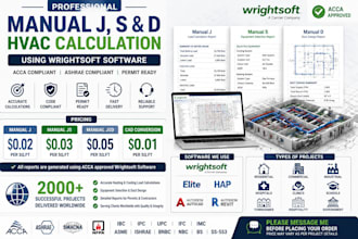 do hvac calculation, duct layout and equipment details, suite universal software