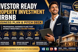 write investor ready property investment airbnb startup business plan pitch deck