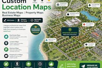 create custom location map, real estate map, property map, and business map