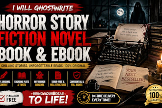 ghostwrite a horror story, fiction novel, book, and ebook