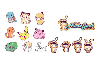 draw cute kawaii character for stickers, mascot logo design
