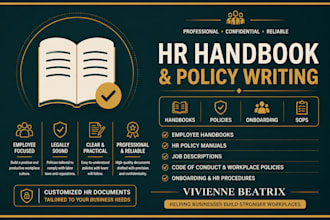 write your employee handbook, HR policy manual, job description