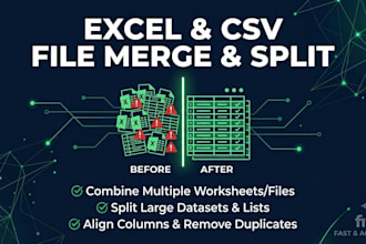 merge, split, or combine your excel and csv files