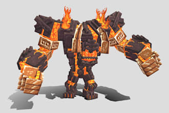 do custom minecraft blockbench 3d model, animation mobs, bosses and texturepack