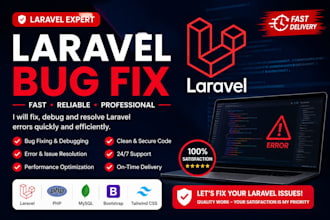 fix, debug, and develop your laravel PHP web application