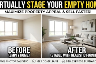 virtually stage your empty home with realistic furniture