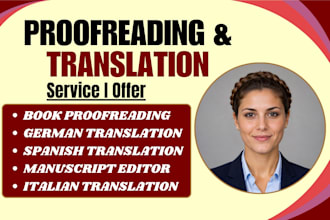 proofread translate italian german spanish polish novel book manuscript editor